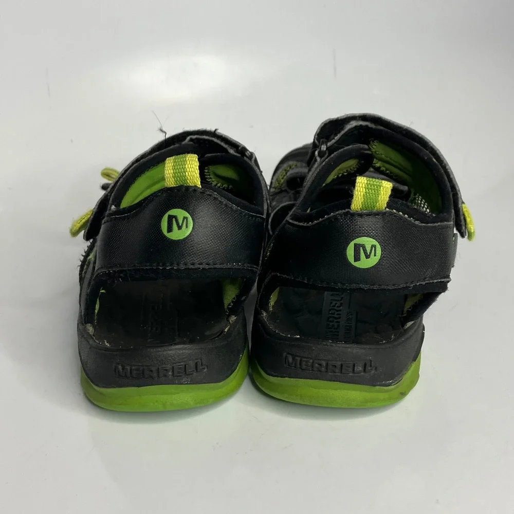 Merrell boys hydro rapid sandals black green size‎ 5 big kid water shoes hiking